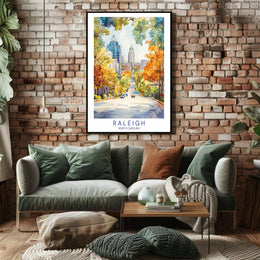 Raleigh Cityscape Poster PosterGoat
