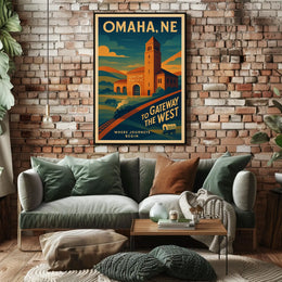 Vintage Omaha Railroad Poster: Gateway to the West