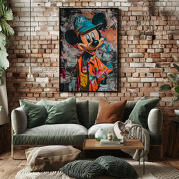 Stylized Cartoon Street Art Poster for Pop Culture Enthusiasts