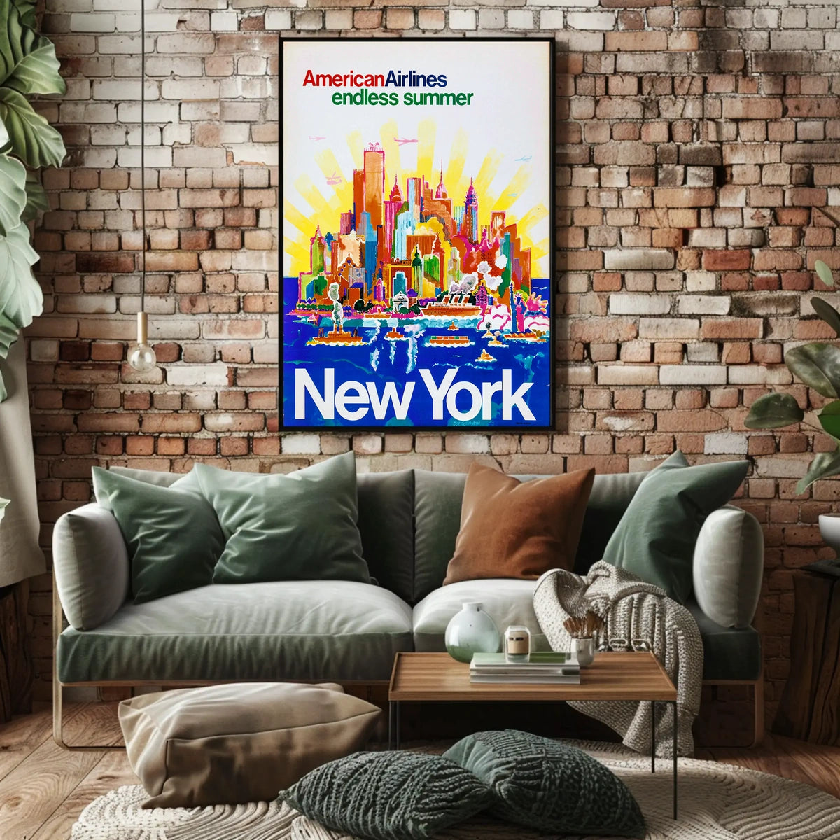 Endless Summer New York City Poster Vintage Wall Art