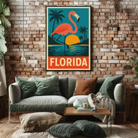 Florida Flamingo Poster