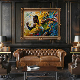 Dynamic Runner: Impressionistic Sports Art Poster Print