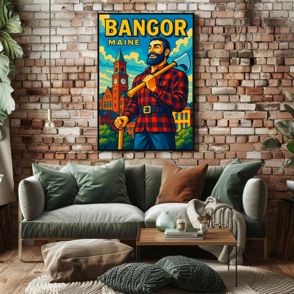 Bangor, Maine Lumberjack Spirit Poster