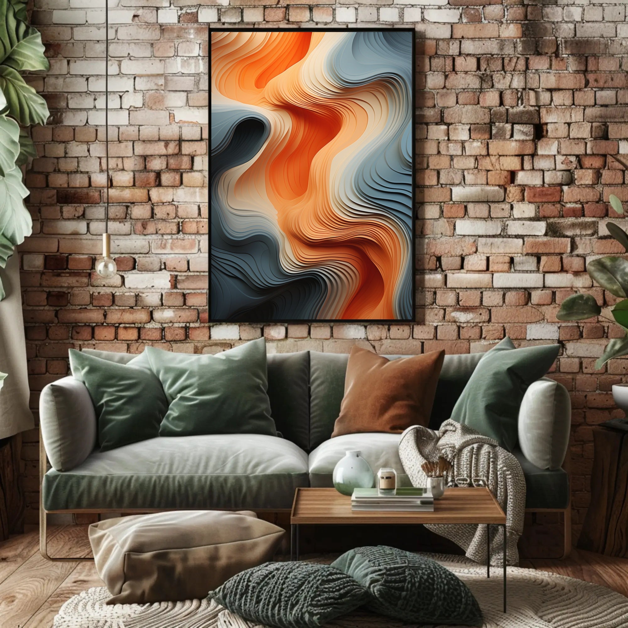Abstract Waves Modern Art for Contemporary Living Spaces Poster