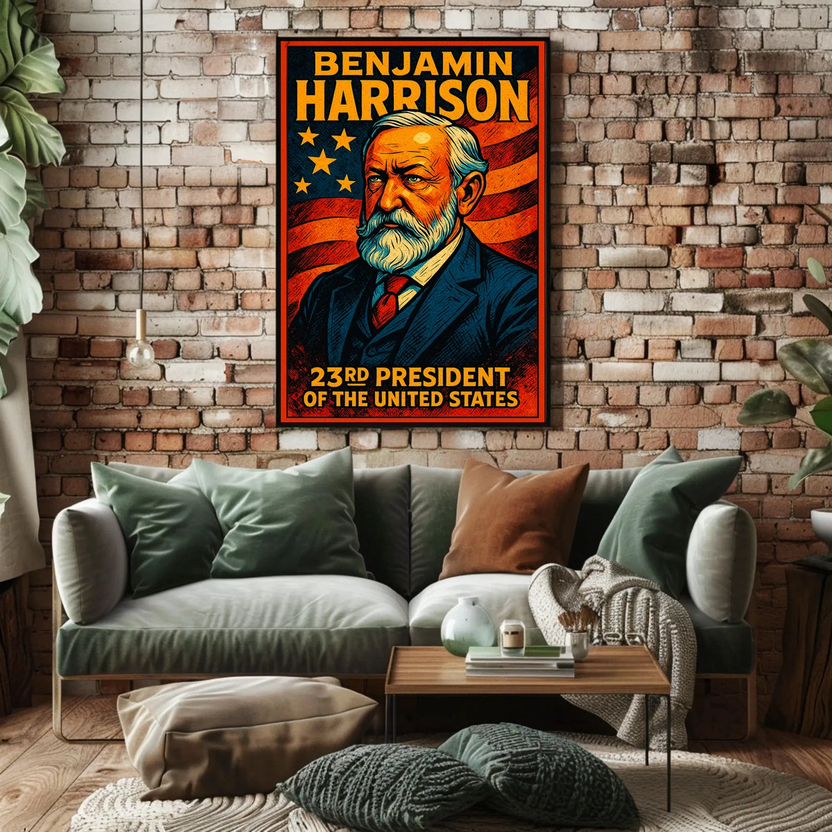 Benjamin Harrison 23rd US President Poster Vintage Wall Art