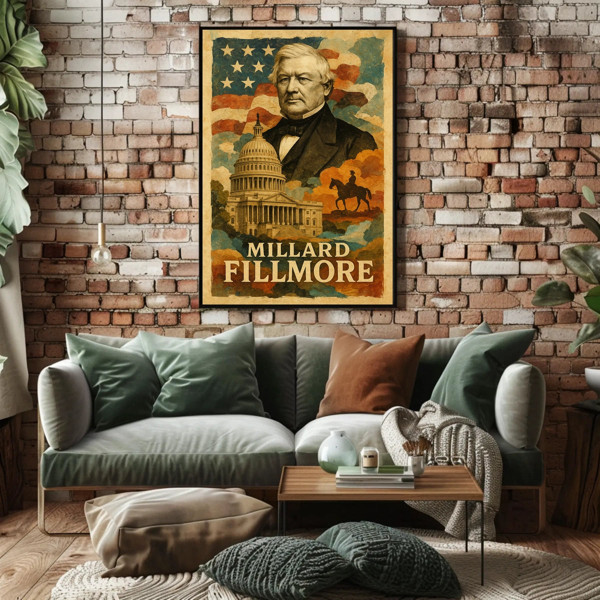 Millard Fillmore 13th President of the United States Layered Digital Collage Poster