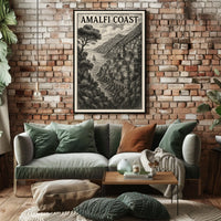 Amalfi Coast Poster Coastal Wall Art Print 18x24 Gallery
