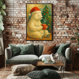 Cozy Christmas Bear Poster