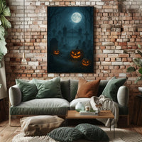 Haunted Graveyard Under The Full Moon Poster