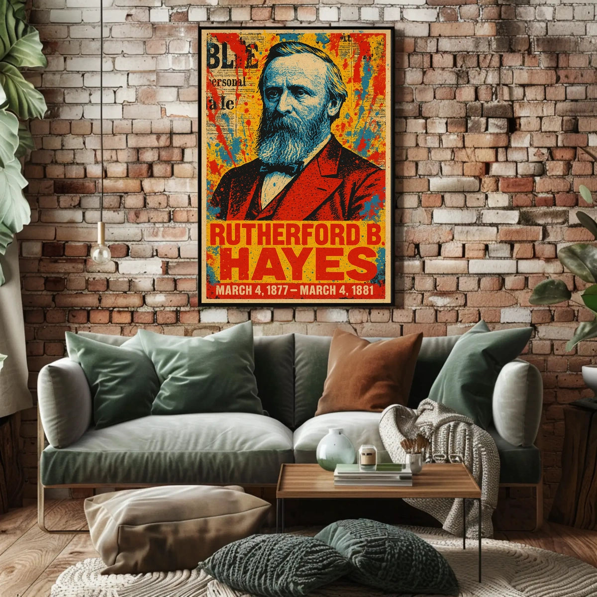 Rutherford B. Hayes 19th President of the United States Street Art Mashup Poster