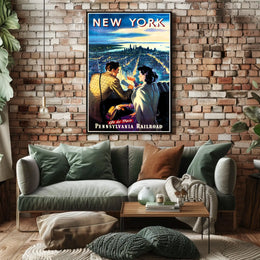 New York City Travel Glamorous Rail Poster Vintage Wall Art