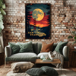 Moonlit San Francisco Poster