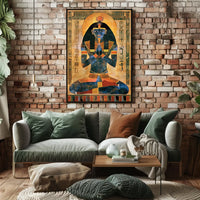Vintage Cityscape Silhouette Art Poster