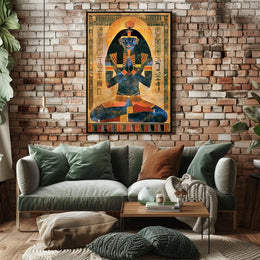 Vintage Cityscape Silhouette Art Poster