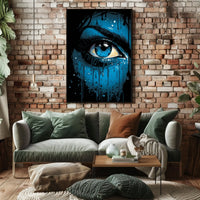 Intense Blue Eye Surreal Art Poster Print