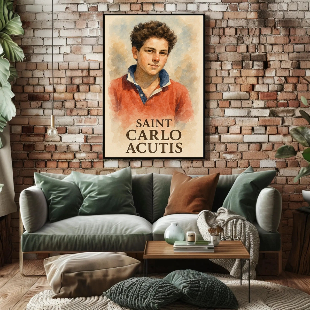 Saint Carlo Acutis Portrait For Wall Decor And Reflection Poster