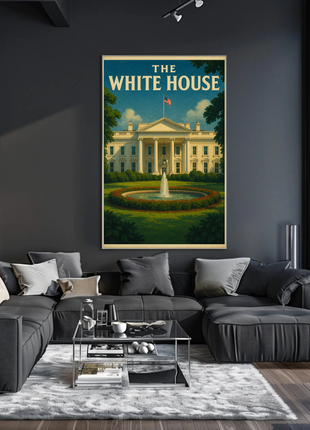 White House Vintage Travel Landmark Historical Poster