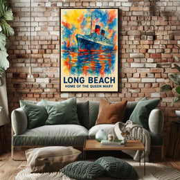 Long Beach Home Of The Queen Mary Poster