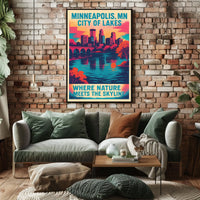 Minneapolis, MN City of Lakes Poster