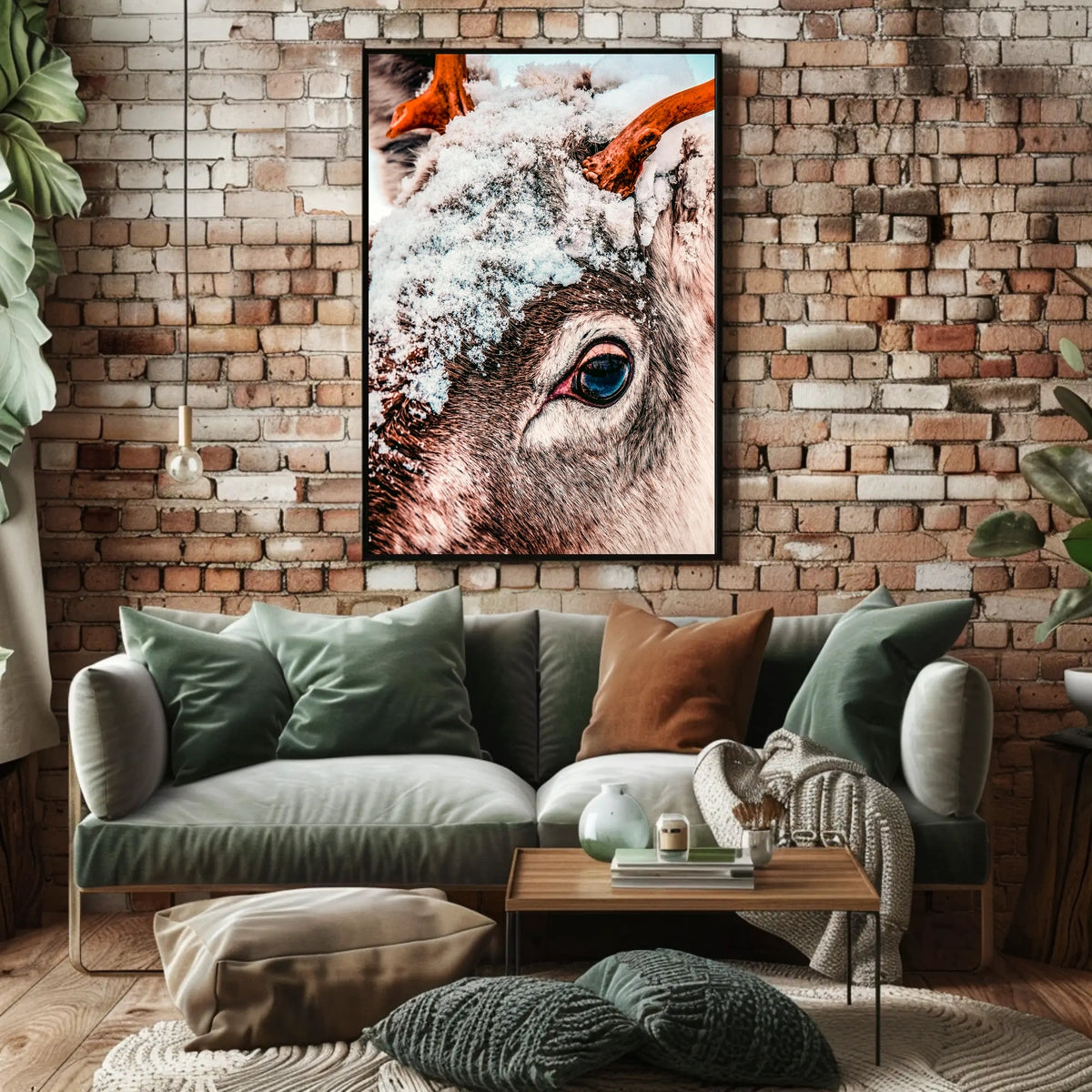 Winter Serenity: Photorealistic Reindeer in Snowy Landscape