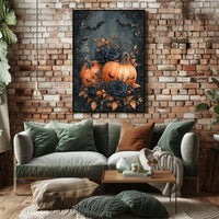 Halloween Pumpkin Bats: Abstract, Artistic, or Pop Culture Poster