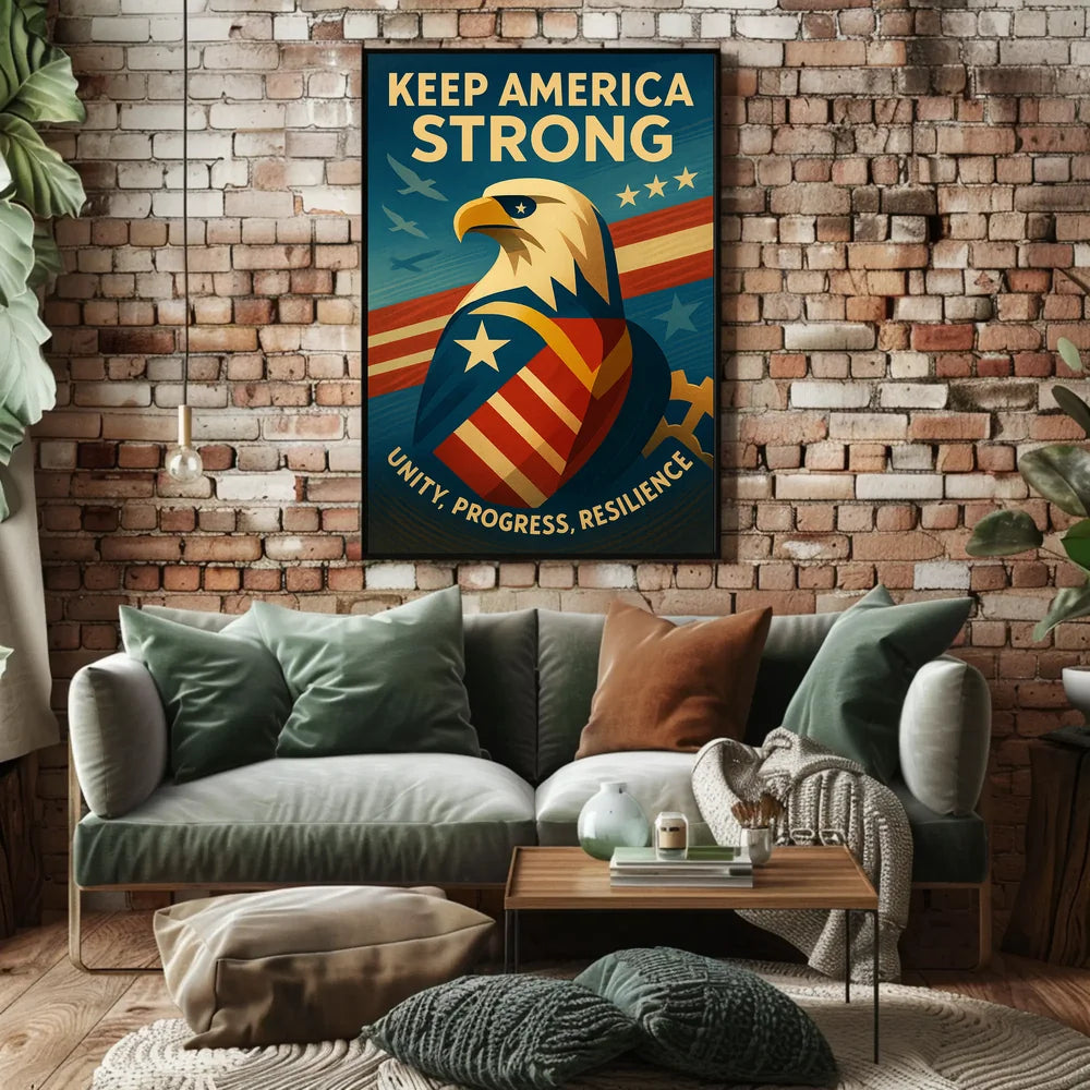 Keep America Strong Patriotic Vintage Poster