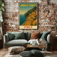 Amalfi Coast Italy Poster Wall Art 18x24 Coastal Scene