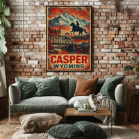 Casper Cityscape Wyoming Landscape Travel Print Photography Realism Museum Quality Wanderlust Poster