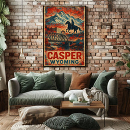 Casper Cityscape Wyoming Landscape Travel Print Photography Realism Museum Quality Wanderlust Poster
