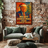 Merry Christmas 2025 Donald Trump Political Propaganda Poster