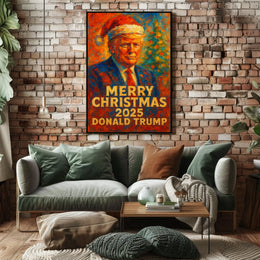 Merry Christmas 2025 Donald Trump Political Propaganda Poster