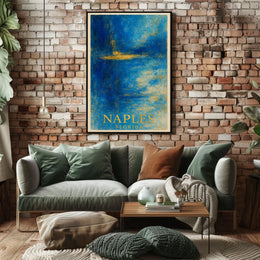 Naples Florida Poster Palm Trees Beach Sunset Wall Art