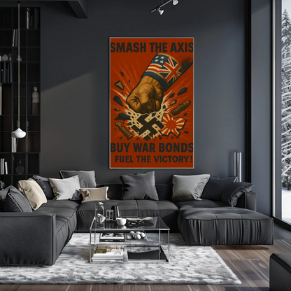 Defeat the Axis, Support the Allies WWII Poster