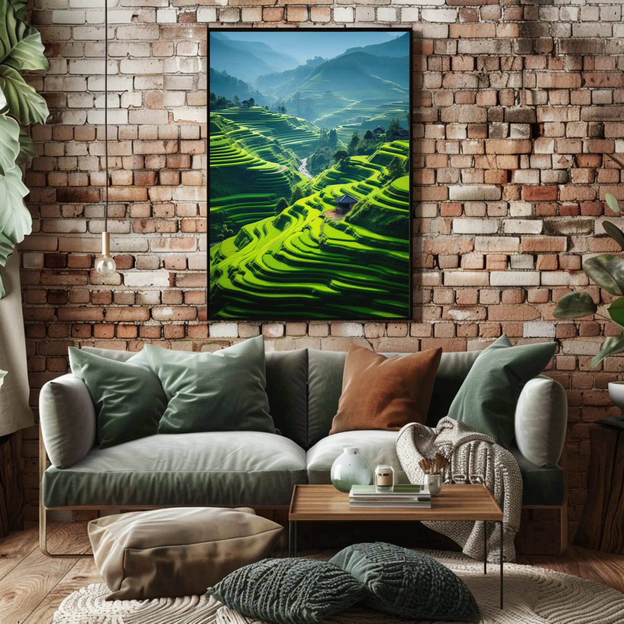 Beautiful Terraced Rice Fields Art Print Cultural Poster