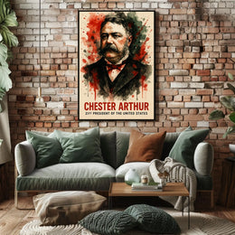 Chester Arthur Watercolor Art Print Presidential Poster