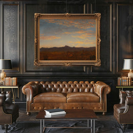Serene Landscape Painting of Sunset: Artistic Poster