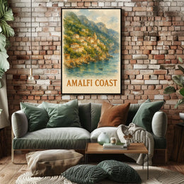 Amalfi Coast Poster Wall Art Decor Coastal Vibes Artwork