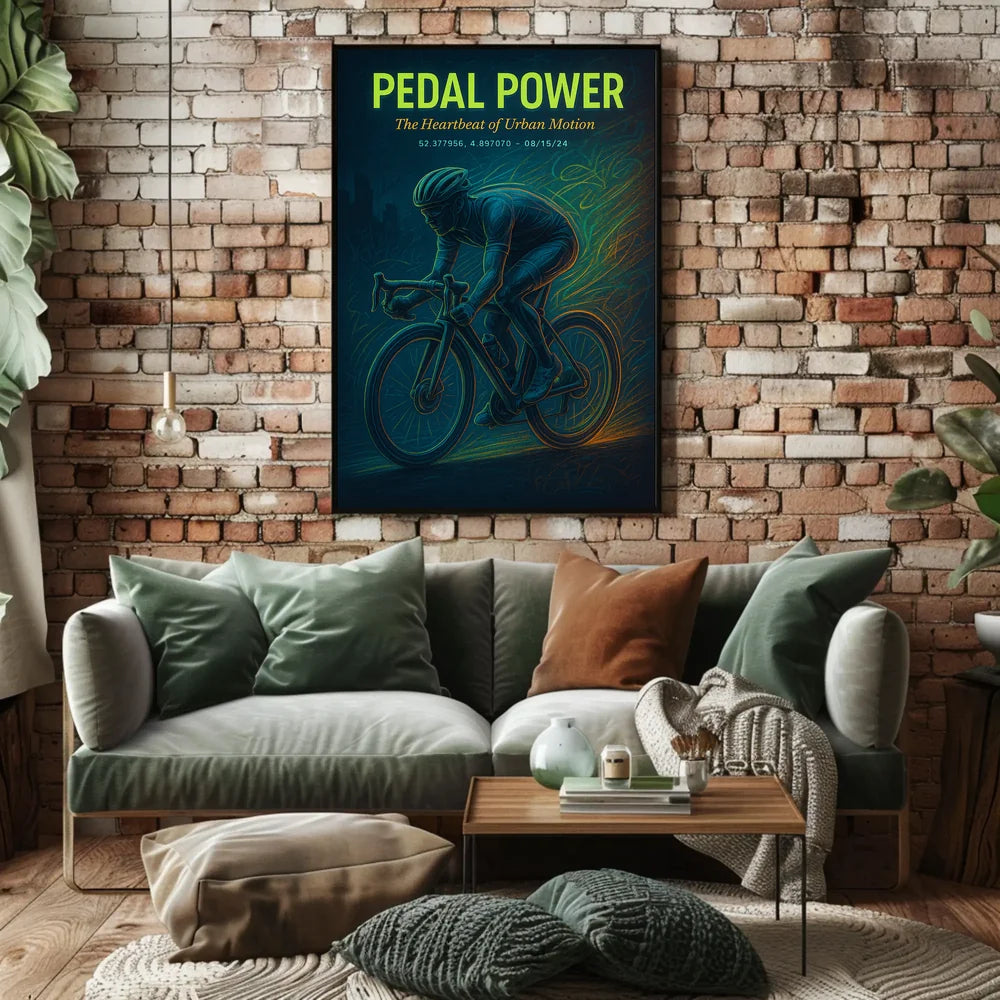 Cycling Energy in Urban Motion Sports Poster PosterGoat