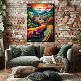 Journey Through a Vibrant Landscape Poster