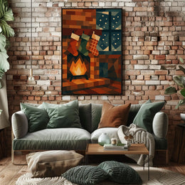 Cozy Holiday Hearth Poster