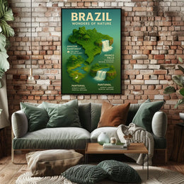 Brazil's Natural Wonders Illustrated Infographic Poster