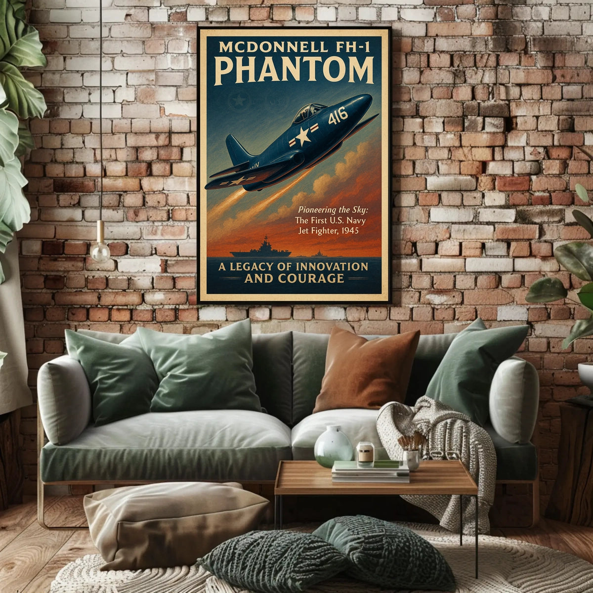 McDonnell FH-1 Phantom Vintage Aviation Poster