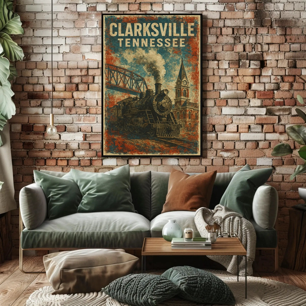 Clarksville, Tennessee Vintage Vintage Poster