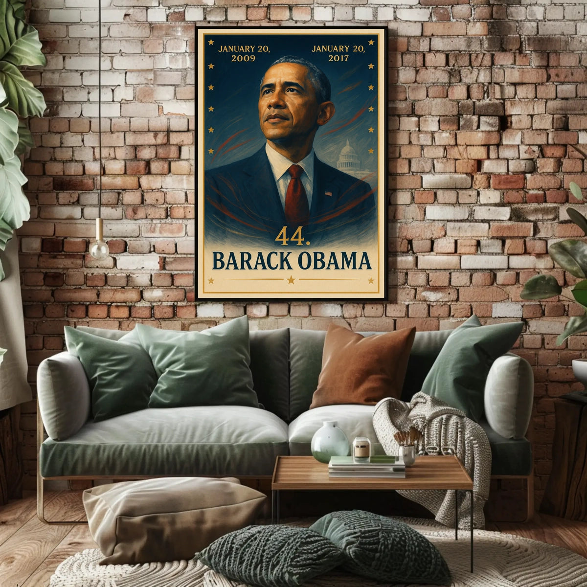 Barack Obama Stylized Portrait Historical or Presidential Poster