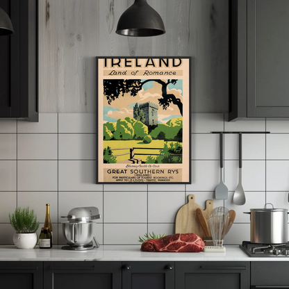 Ireland - Land of Romance Vintage Travel Poster