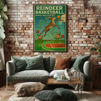 Reindeer Basketball at North Pole Gym Poster