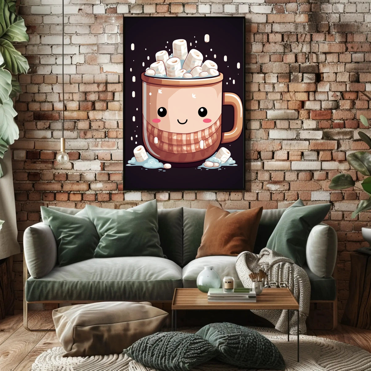 Kawaii Hot Chocolate Mug Illustration Art Poster