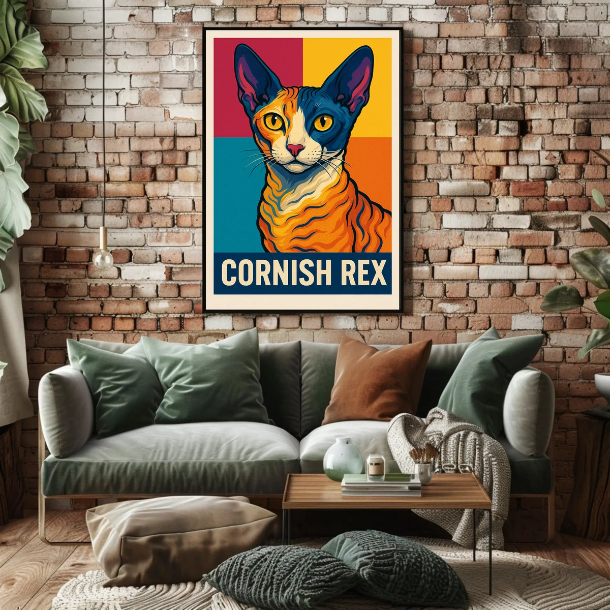 Cornish Rex Cat Art Poster