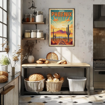 Phoenix Arizona Vintage Travel Poster Artwork