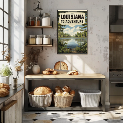 Louisiana Vintage Poster - Bayou Adventure